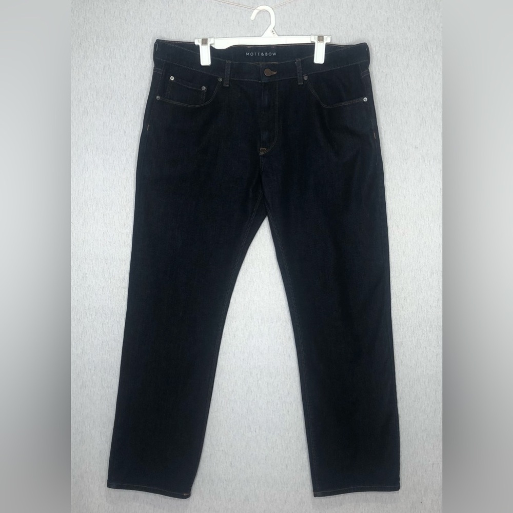Mott & Bow Men's Slim Fit Jeans Actual Size 38x29 Dark Wash Straight Leg Stretch